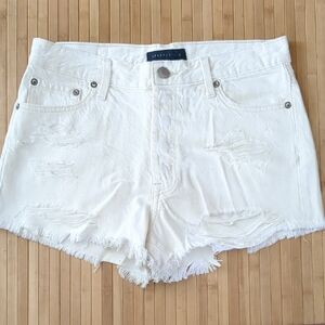 Aeropostale Boyfriend Shorts Women's Distressed White Jean Shorts, Size 6, NWOT